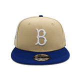 Vegas Gold Brooklyn Dodgers Royal Blue Visor Gray Bottom Jackie Robinson 75th Years Side Patch New Era 9Fifty Snapback