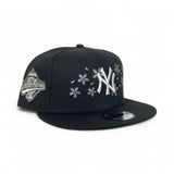 Black New York Yankees Floral Logo Gray Bottom 1996 World Series Side Patch New Era 9Fifty Snapback