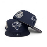Navy Blue New York Knicks Gray Bottom 2x Champions Side Patch New Era 9Fifty Snapback