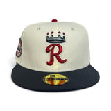 Off White Kansas City Royals Gray Visor Gray Bottom "Raised Royal" Side Patch New Era 59Fifty Fitted
