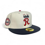 Off White Kansas City Royals Gray Visor Gray Bottom "Raised Royal" Side Patch New Era 59Fifty Fitted