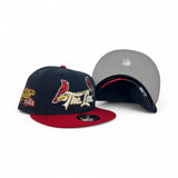 Navy Blue St Louis Cardinals “The Lou” Red Visor Gray Bottom 1982 World Series 9Fifty New Era Snapback