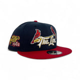 Navy Blue St Louis Cardinals “The Lou” Red Visor Gray Bottom 1982 World Series 9Fifty New Era Snapback