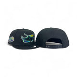 Black Tampa Bay Rays Gray Bottom 1998 Inaugural Season Side Patch New Era 9Fifty Snapback