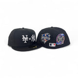 Black New York Yankees x New York Mets Green Bottom 2000 World Series 2000 Subway Series New Era 59Fifty Fitted