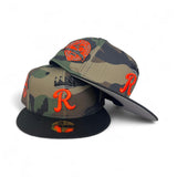 Woodland Camo Kansas City Royals Black Visor Orange Bottom 40th Anniversary Side Patch New Era 59Fifty Fitted