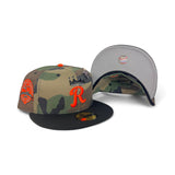 Woodland Camo Kansas City Royals Black Visor Orange Bottom 40th Anniversary Side Patch New Era 59Fifty Fitted