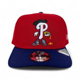 Red Philadelphia Phillies Royal Blue Curved Brim Gray Bottom Cartoon Pack New Era 9Fifty A-Frame Snapback