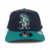 Navy Blue Seattle Mariners Teal Curved Brim Gray Bottom Cartoon Pack New Era 9Fifty A-Frame Snapback