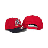 Red St. Louis Cardinals Navy Blue Curved Brim Gray Bottom Cartoon Pack New Era 9Fifty A-Frame Snapback