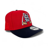 Red St. Louis Cardinals Navy Blue Curved Brim Gray Bottom Cartoon Pack New Era 9Fifty A-Frame Snapback
