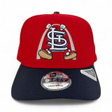 Red St. Louis Cardinals Navy Blue Curved Brim Gray Bottom Cartoon Pack New Era 9Fifty A-Frame Snapback