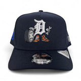 Navy Blue Detroit Tigers Curved Brim Gray Bottom Cartoon Pack New Era 9Fifty A-Frame Snapback