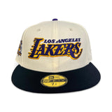 Off White Los Angeles Lakers Black Visor Purple Bottom 17X Champions Side Patch New Era 59Fifty Fitted