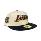 Off White Los Angeles Lakers Black Visor Purple Bottom 17X Champions Side Patch New Era 59Fifty Fitted