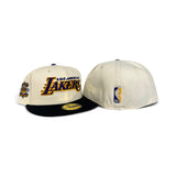 Off White Los Angeles Lakers Black Visor Purple Bottom 17X Champions Side Patch New Era 59Fifty Fitted