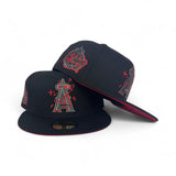 Black Los Angeles Angels Space logo Red Bottom 40th Season Side Patch New Era 59Fifty Fitted