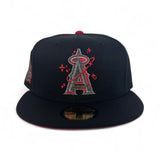 Black Los Angeles Angels Space logo Red Bottom 40th Season Side Patch New Era 59Fifty Fitted
