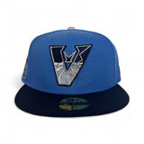 Light Royal Blue Upside Down Arizona Diamondbacks Navy Blue Visor Gray Bottom 1998 Inaugural Season Side Patch New Era 59Fifty Fitted