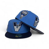 Light Royal Blue Upside Down Arizona Diamondbacks Navy Blue Visor Gray Bottom 1998 Inaugural Season Side Patch New Era 59Fifty Fitted