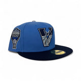 Light Royal Blue Upside Down Arizona Diamondbacks Navy Blue Visor Gray Bottom 1998 Inaugural Season Side Patch New Era 59Fifty Fitted