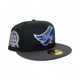 Black Los Angeles Angels Dark Gray Visor Gray Bottom 50th Anniversary Side Patch New Era 59Fifty Fitted