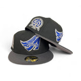 Black Los Angeles Angels Dark Gray Visor Gray Bottom 50th Anniversary Side Patch New Era 59Fifty Fitted