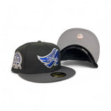 Black Los Angeles Angels Dark Gray Visor Gray Bottom 50th Anniversary Side Patch New Era 59Fifty Fitted