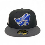 Black Los Angeles Angels Dark Gray Visor Gray Bottom 50th Anniversary Side Patch New Era 59Fifty Fitted