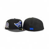 Black Los Angeles Angels Dark Gray Visor Gray Bottom 50th Anniversary Side Patch New Era 59Fifty Fitted