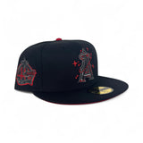 Black Los Angeles Angels Space logo Red Bottom 40th Season Side Patch New Era 59Fifty Fitted