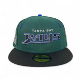 Dark Green Tampa Bay Rays Diet Starts Monday Lightning Bolts Collection Black Visor Gray Bottom 10 Seasons Side Patch New Era 59Fifty Fitted