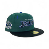 Dark Green Tampa Bay Rays Diet Starts Monday Lightning Bolts Collection Black Visor Gray Bottom 10 Seasons Side Patch New Era 59Fifty Fitted