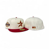 Off White Houston Astros Red Visor Pink Bottom 2005 World Series Side Patch New Era 59Fifty Fitted