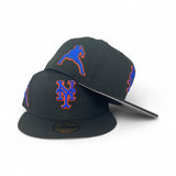 Black New York Mets Gray Bottom #22 Juan Soto Side Patch Dominican Flag New Era 59Fifty Fitted