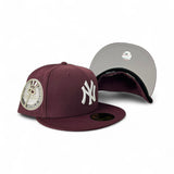 Burgundy New York Yankees Gray Bottom 1962 World Series Side Patch New Era 59Fifty Fitted