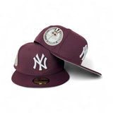 Burgundy New York Yankees Gray Bottom 1962 World Series Side Patch New Era 59Fifty Fitted