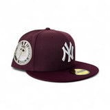 Burgundy New York Yankees Gray Bottom 1962 World Series Side Patch New Era 59Fifty Fitted
