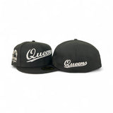 Black Script Queens Gray Bottom Statue of Liberty New York NY Patch New Era 59Fifty Fitted