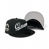 Black Script Queens Gray Bottom Statue of Liberty New York NY Patch New Era 59Fifty Fitted