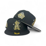 Black Los Angeles Angels Gold Space logo Gray Bottom 40th Season Side Patch New Era 59Fifty Fitted