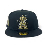 Black Los Angeles Angels Gold Space logo Gray Bottom 40th Season Side Patch New Era 59Fifty Fitted