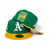 Green Oakland Athletics Gray Bottom Rickey Henderson Field Side Patch New Era 59Fifty Fitted