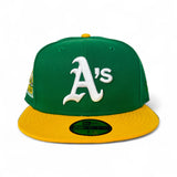 Green Oakland Athletics Gray Bottom Rickey Henderson Field Side Patch New Era 59Fifty Fitted