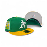 Green Oakland Athletics Gray Bottom Rickey Henderson Field Side Patch New Era 59Fifty Fitted