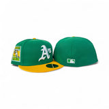 Green Oakland Athletics Gray Bottom Rickey Henderson Field Side Patch New Era 59Fifty Fitted