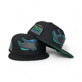 Black Tampa Bay Rays Green Bottom Tropicana Field Side Patch New Era 59Fifty Fitted