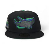 Black Tampa Bay Rays Green Bottom Tropicana Field Side Patch New Era 59Fifty Fitted