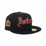 Black Houston Astros Pink Bottom 2022 World Series Side Patch New Era 59Fifty Fitted
