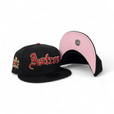 Black Houston Astros Pink Bottom 2022 World Series Side Patch New Era 59Fifty Fitted